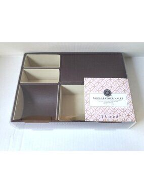Modern Expressions Faux Leather Valet 5 Compartments 10x7 Keys Wallet Phone NEW